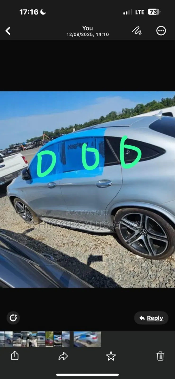 Benze Gle43 Coupe 2017 Door Glass & Vent Available