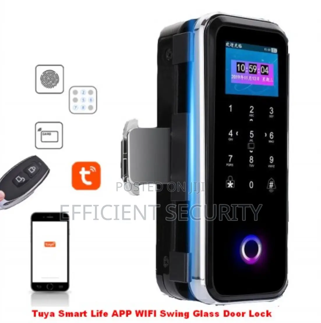 Tuya Smart Glass Door Lock For Office