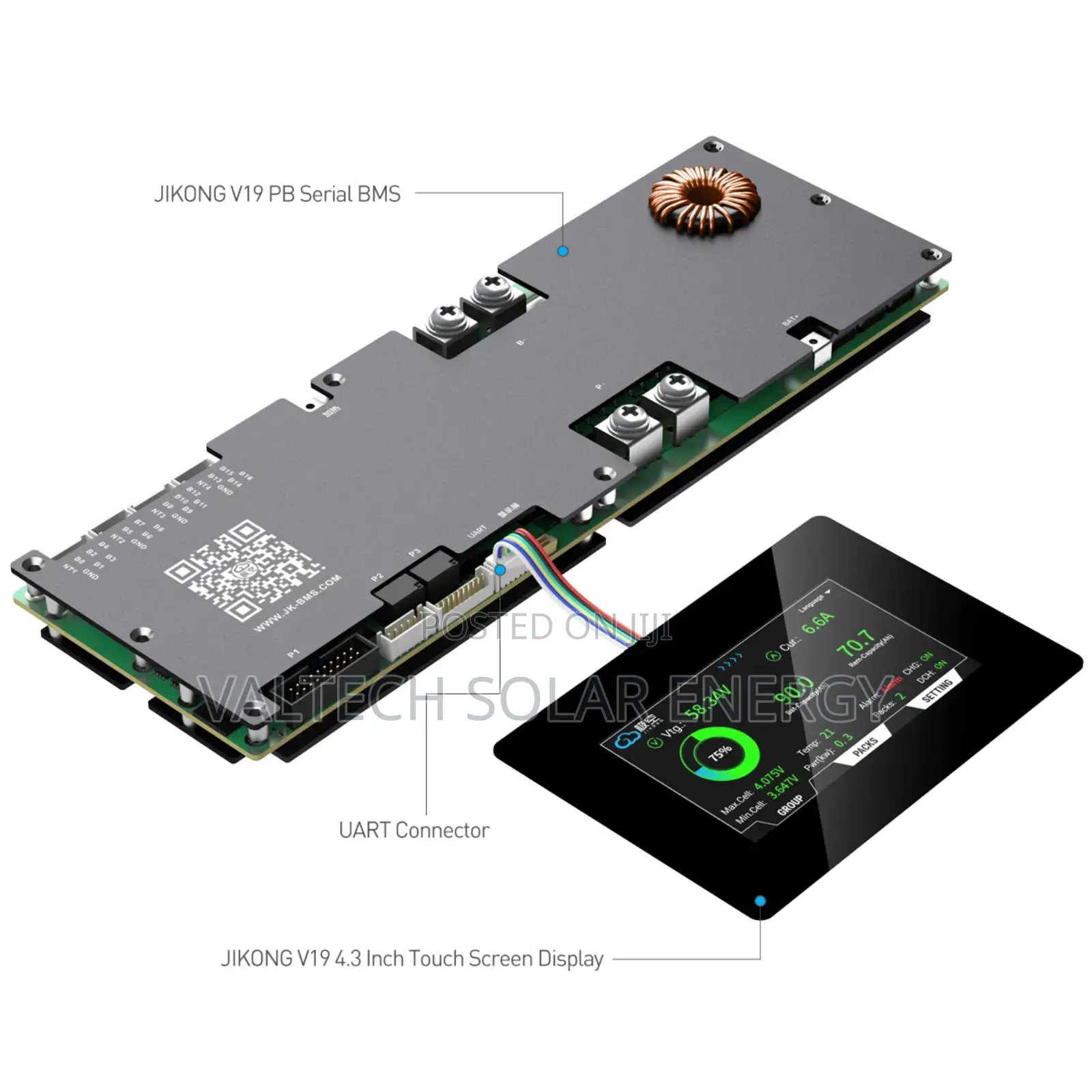 Jk 4.3inch V19 Touchscreen Display for Lithium Battery Smart BMS