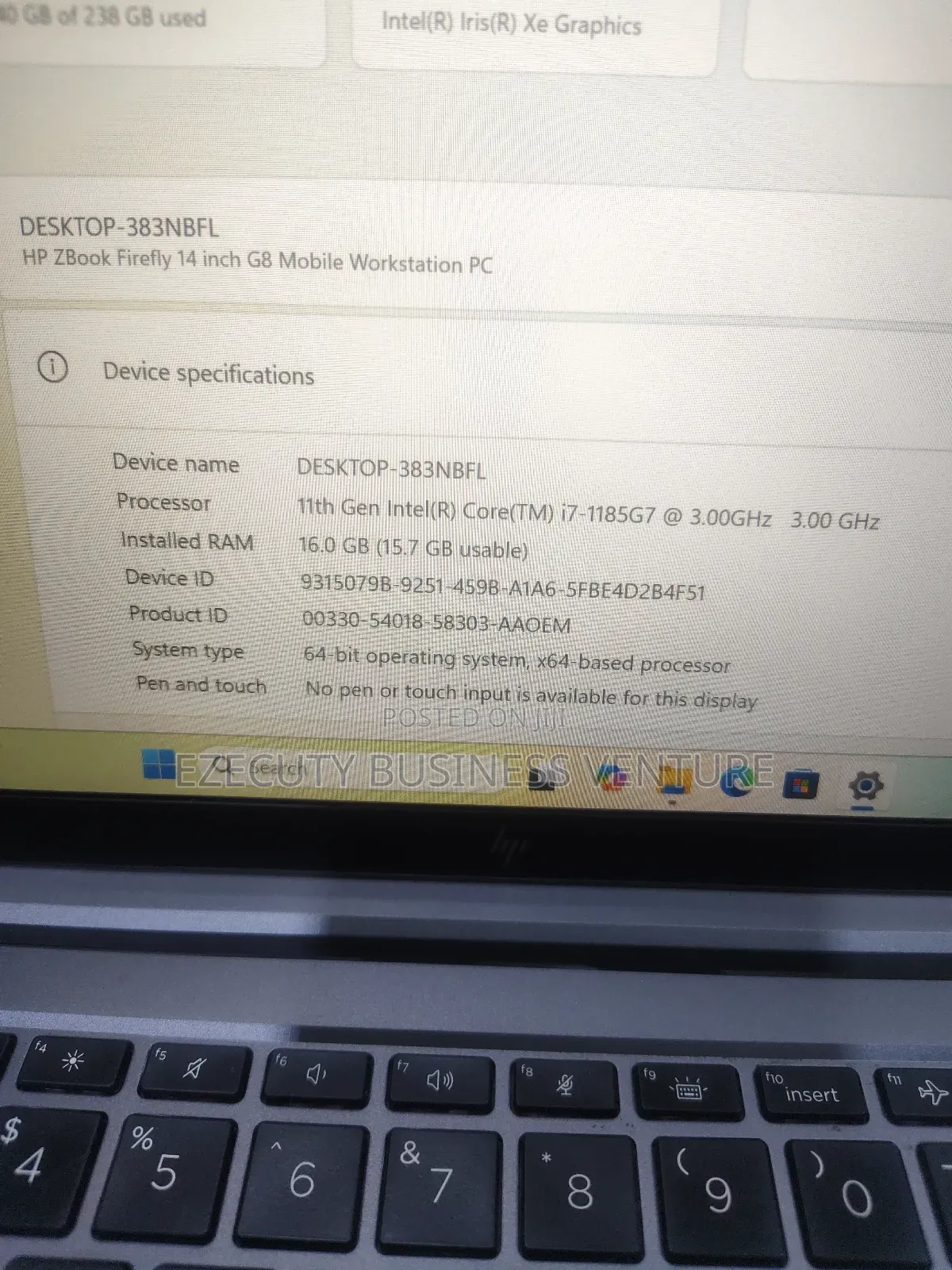 Laptop HP ZBook Firefly G8 16GB Intel Core I7 SSD 256GB