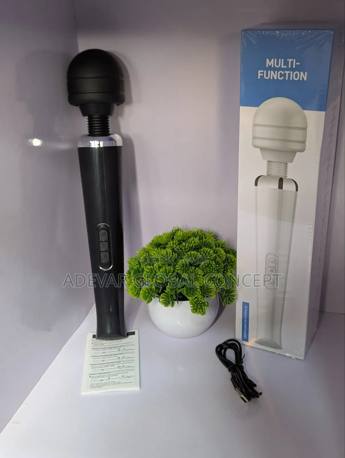 Multifunction Big Magic Wand Rechargeable Vibrator Dildo Sex Toy Women