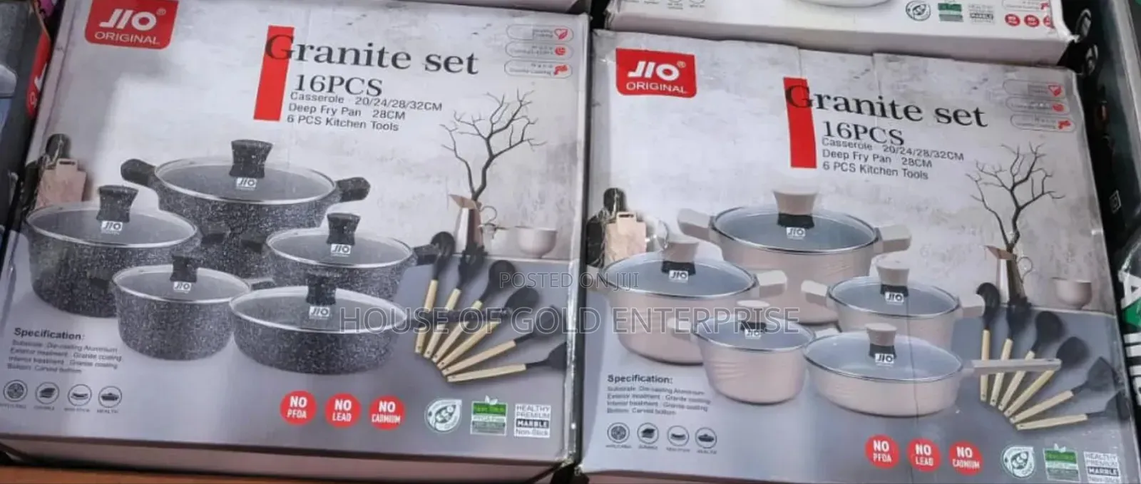 Jio Original 16 PCS Granite Cookware Set.