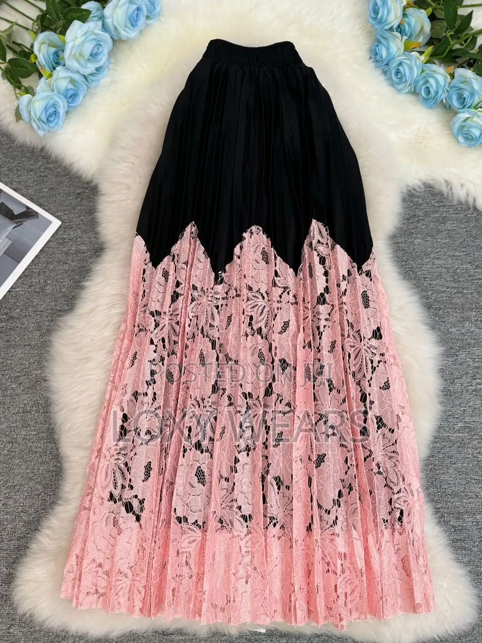 Luxe Pleated Lacey Skirt