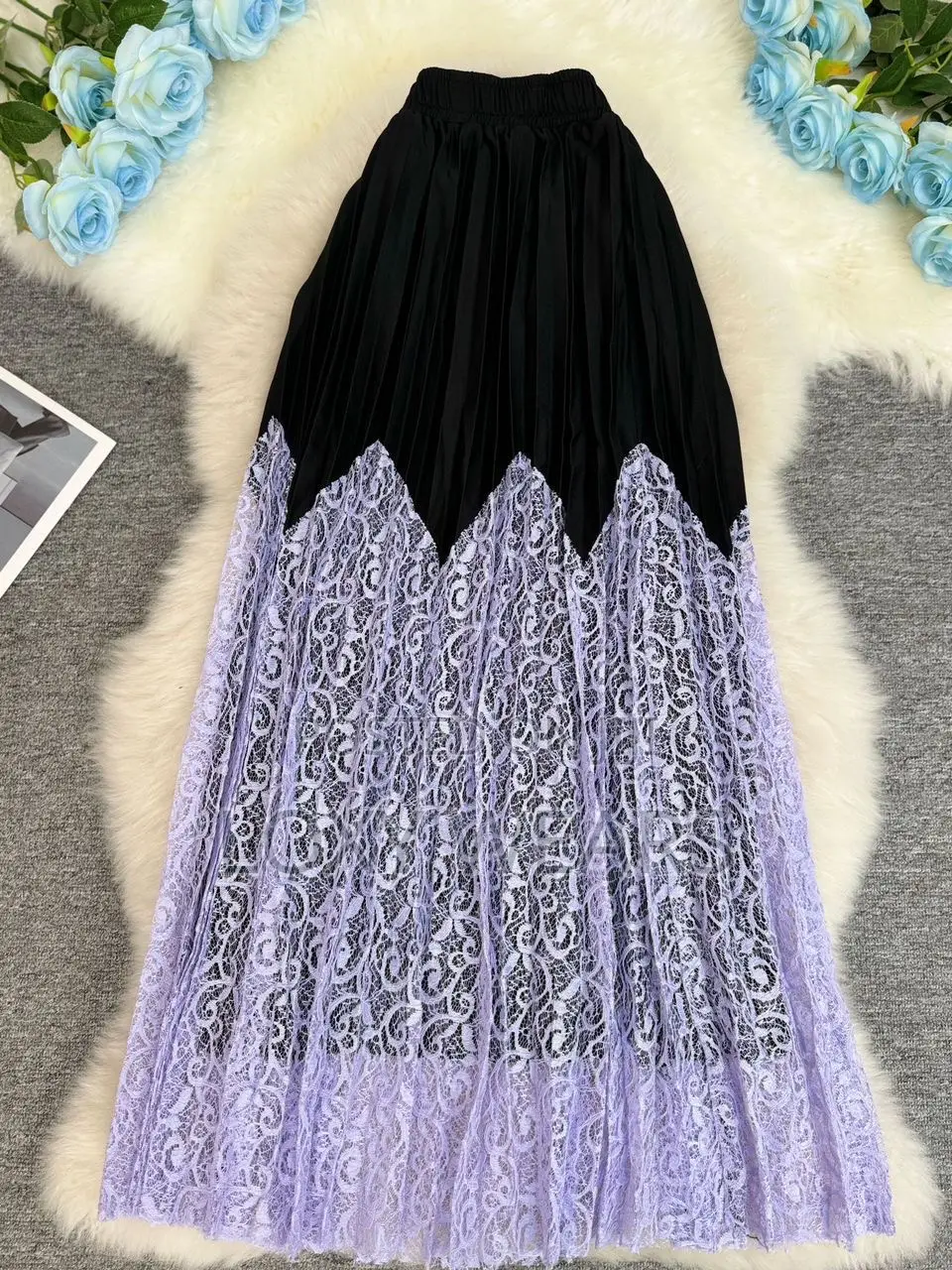 Luxe Pleated Lacey Skirt