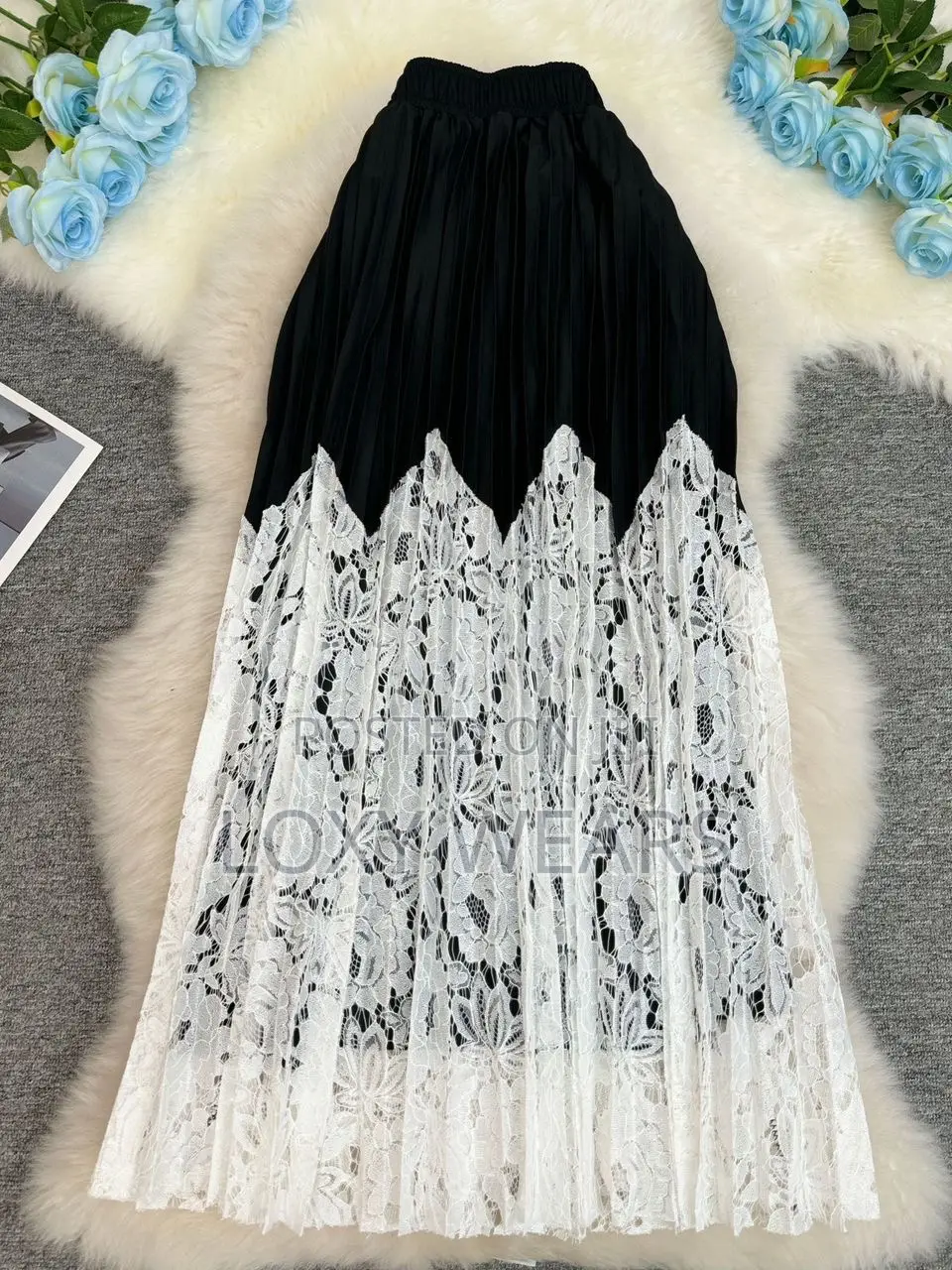 Luxe Pleated Lacey Skirt