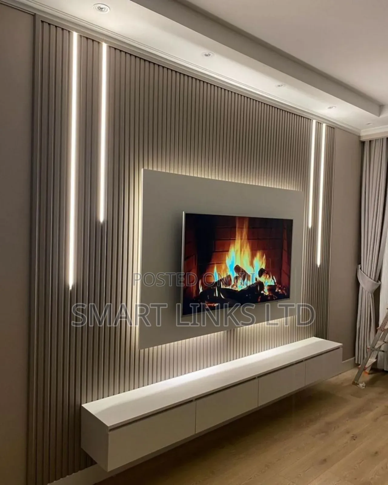 10x10 Luxury Tv Console – Elegant Living Room Design