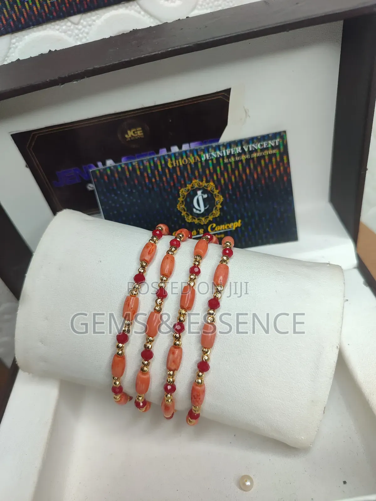 Coral * Crystal Bracelet