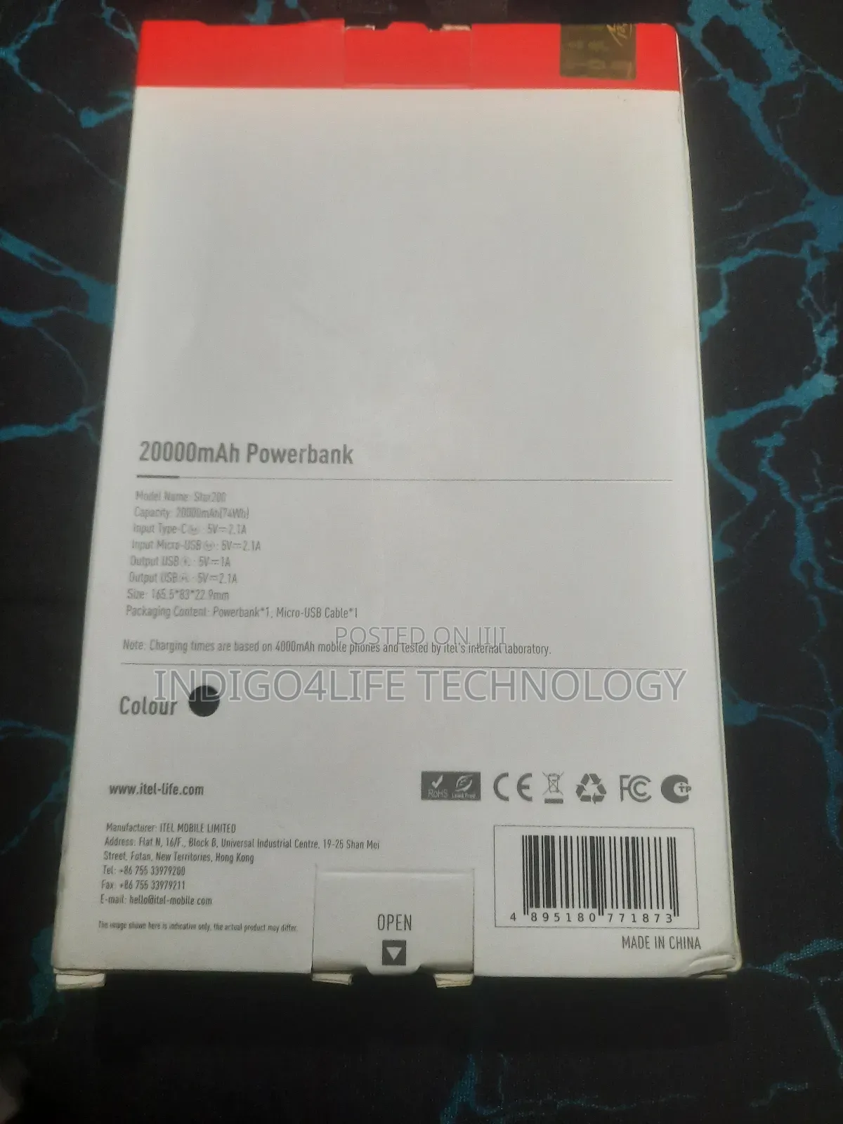Itel Powerbank 20000mah