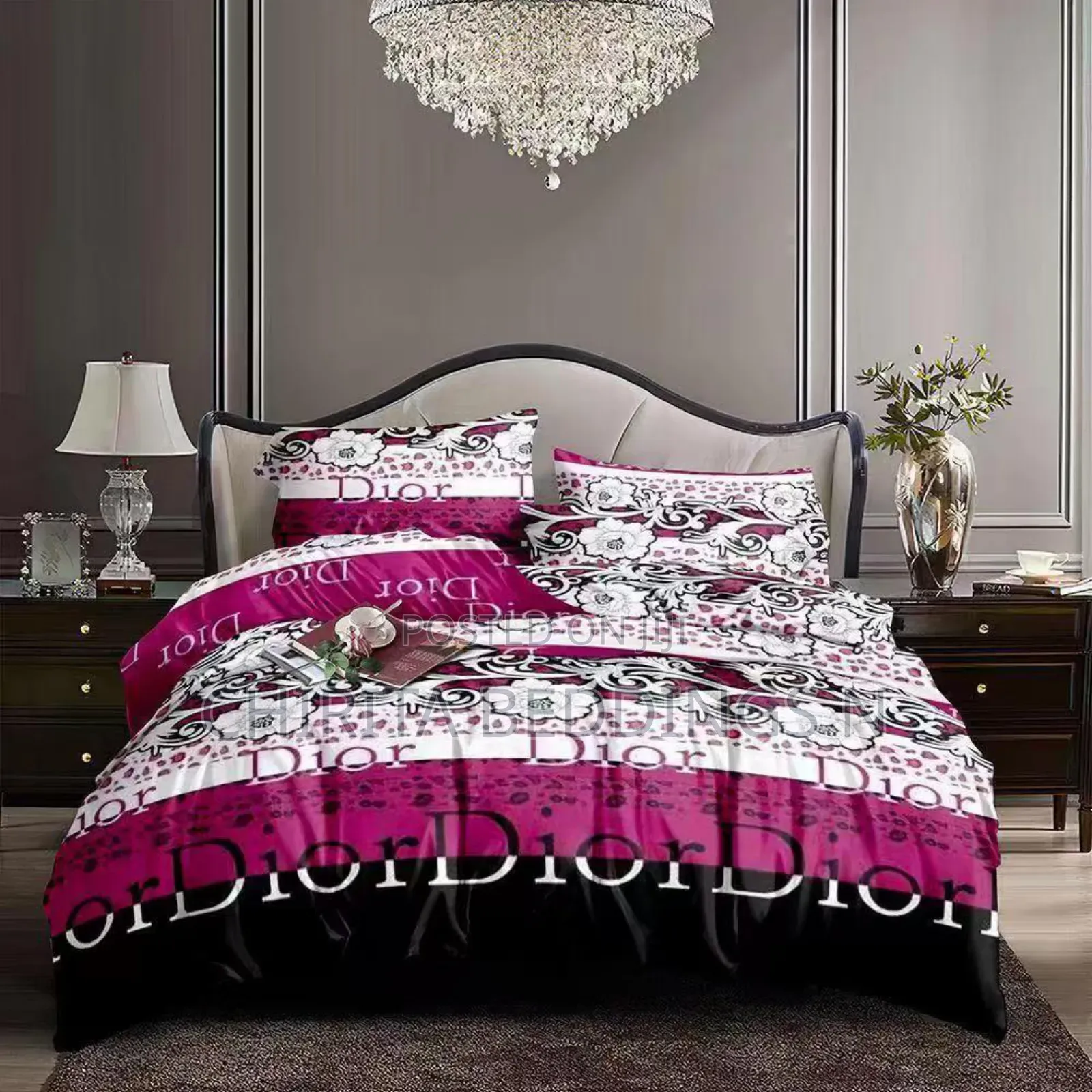 White Designers Bedsheets and Duvet Set