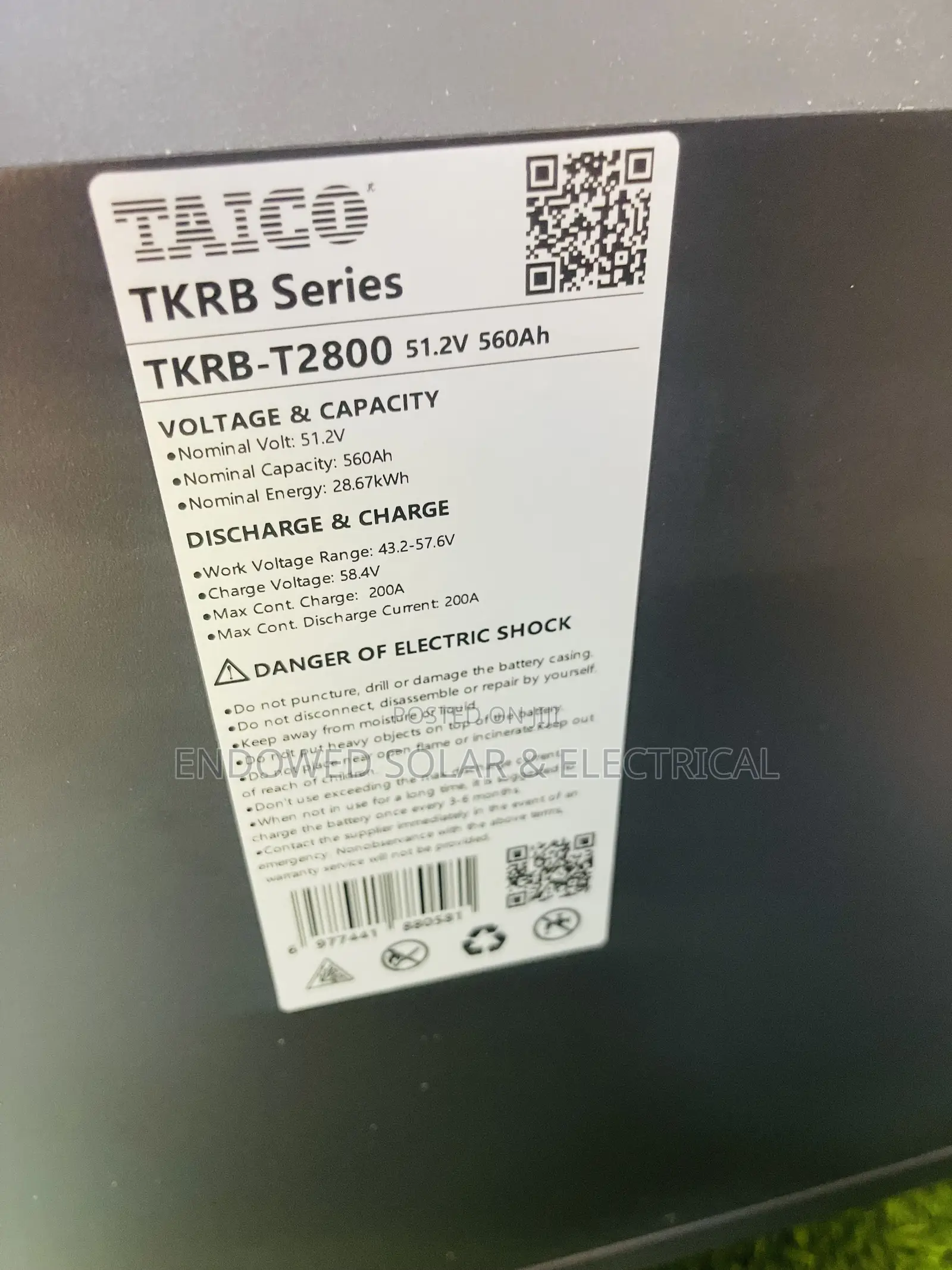 28.67kwh 51.2v Taico Lithium Ion Batteries Are Available