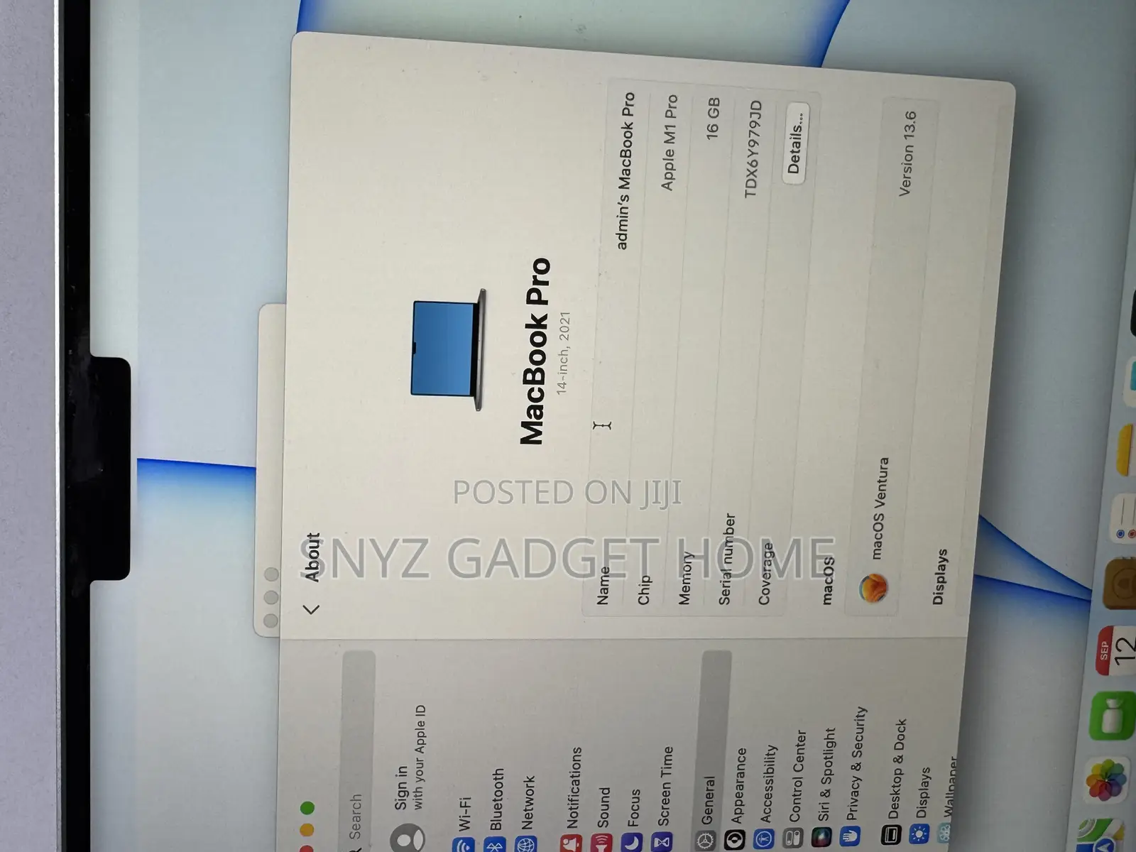 Laptop Apple MacBook Pro 2021 M1 16GB Apple M1 Pro SSD 500GB