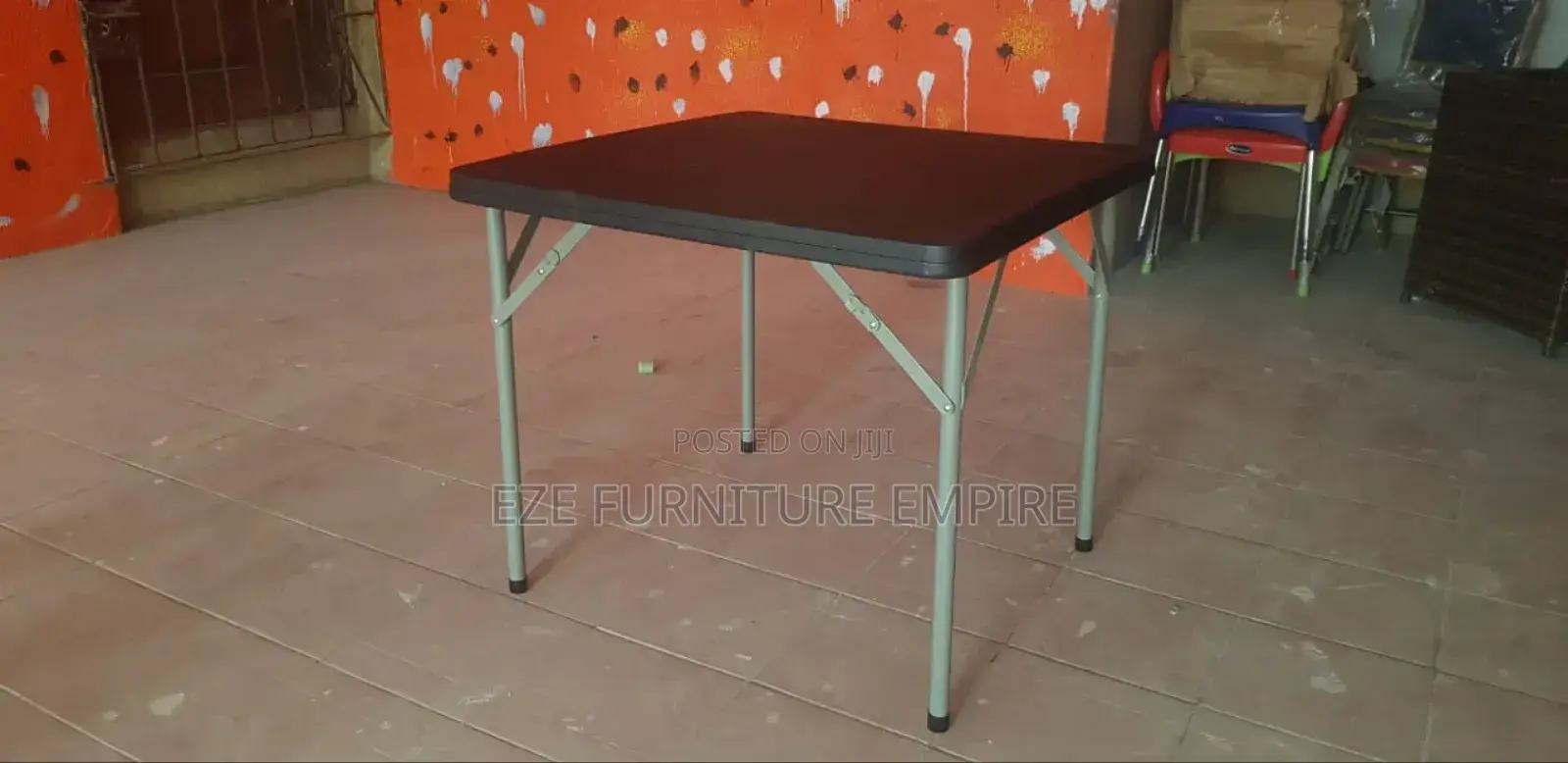 4seaters Square Black Folding Table