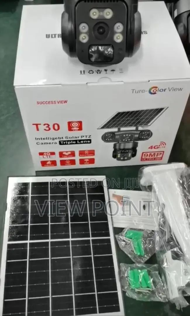 Alert Intelligent Solar Powered Auto_tracking Tripple Lens 4g Camera