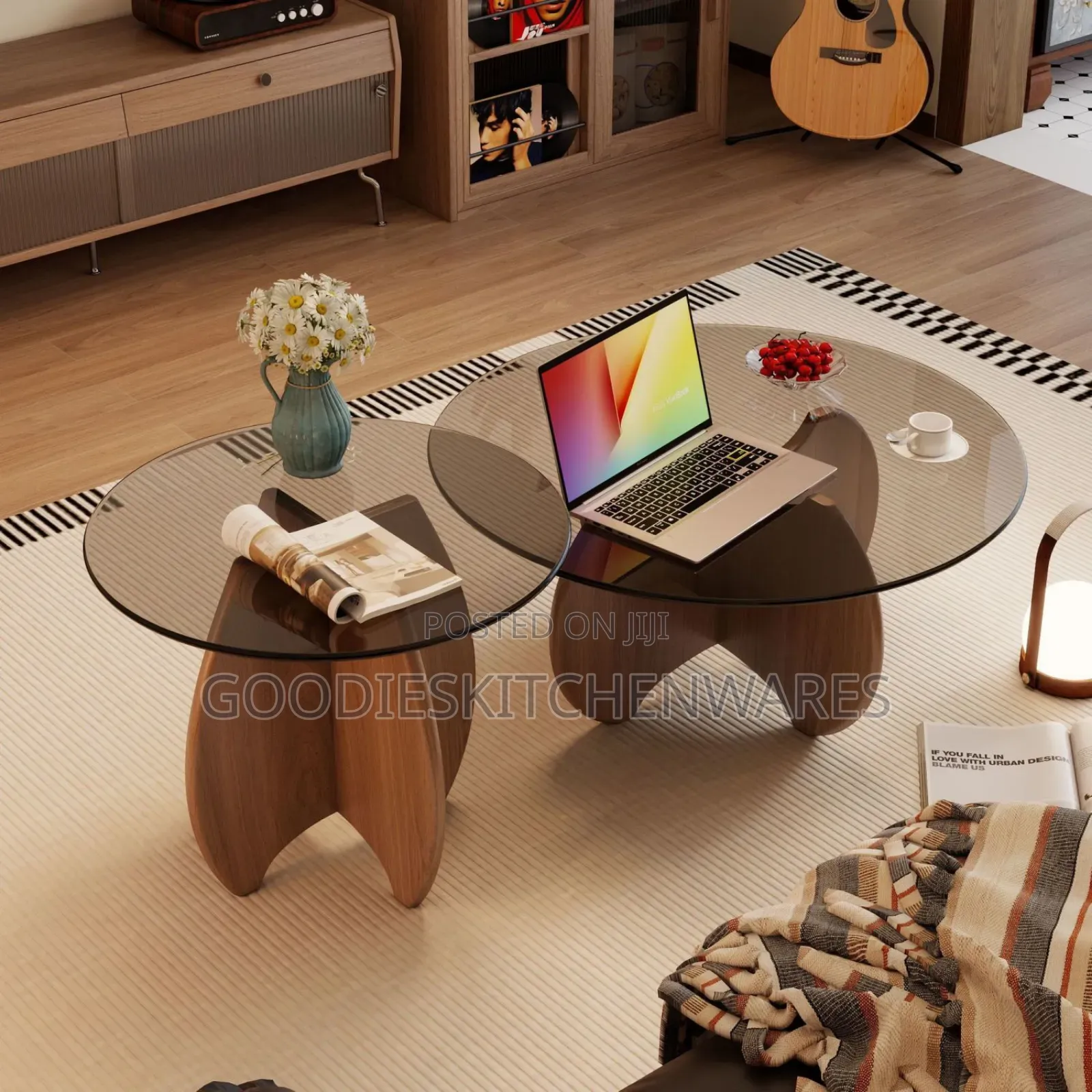 2 in 1 Center Table With Tampered Glass