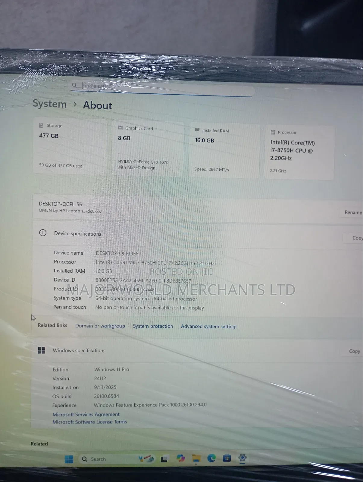 Laptop HP Omen 15 16GB Intel Core i7 SSD 512GB