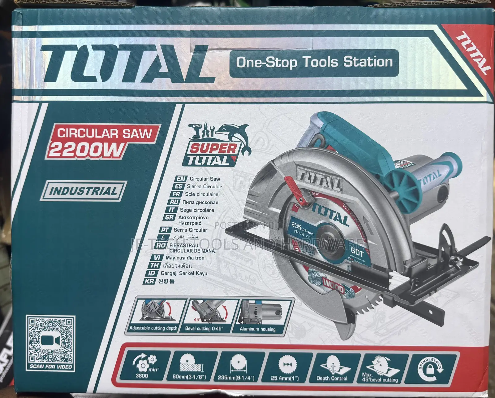 Total Circular Saw 2200w Bigger Body Circular Saw 235mm
