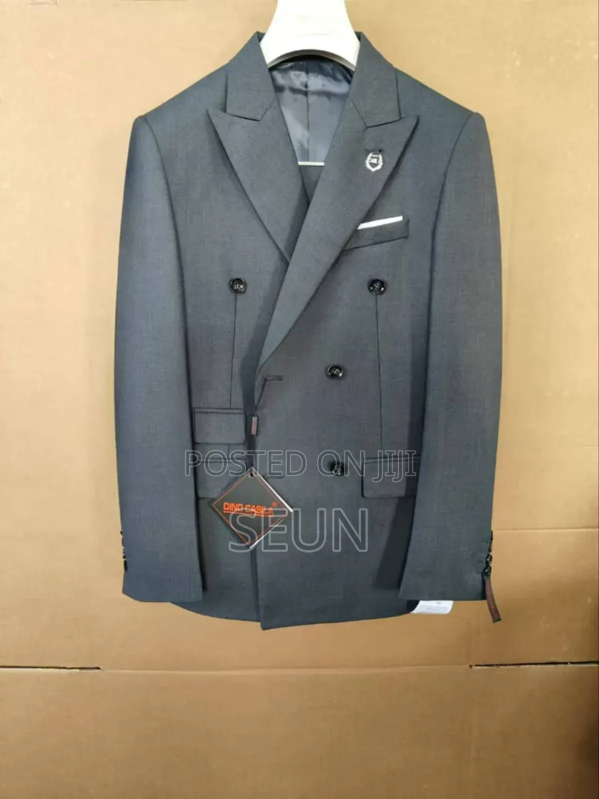 Double Breated Suit (Black and Grey)For Rent