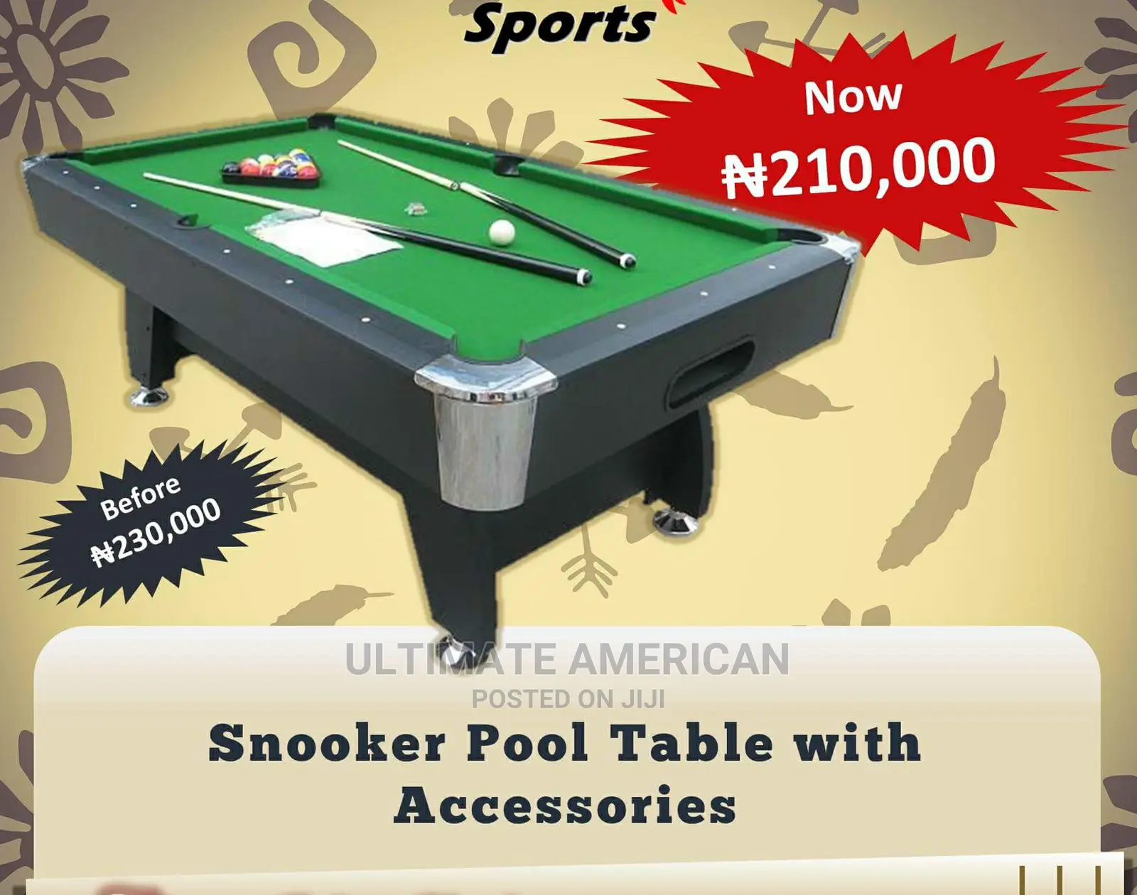 7ft Snooker Pool Table With All The Accessories