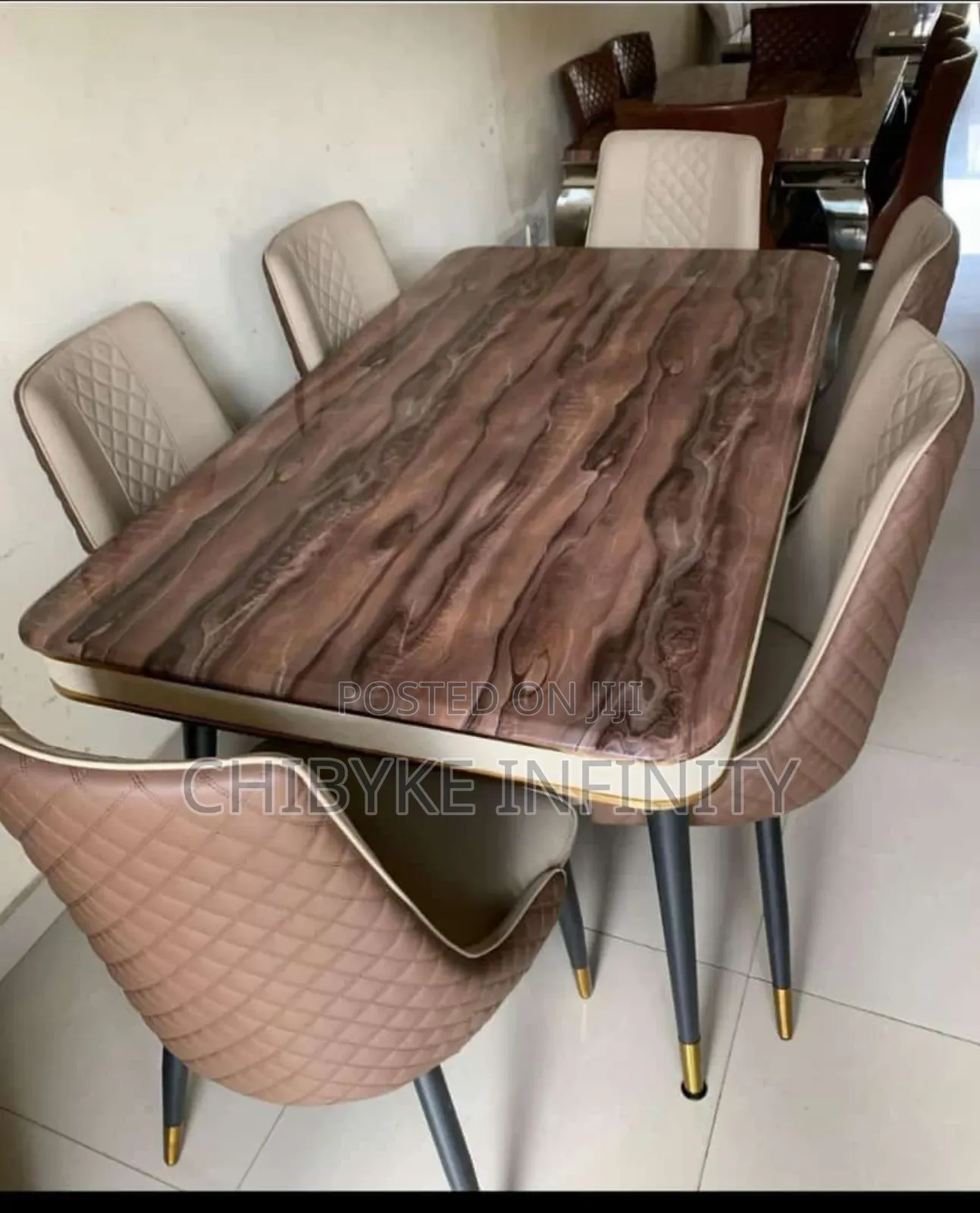 High Quality Imported Marble Dining Table With 6 Chair