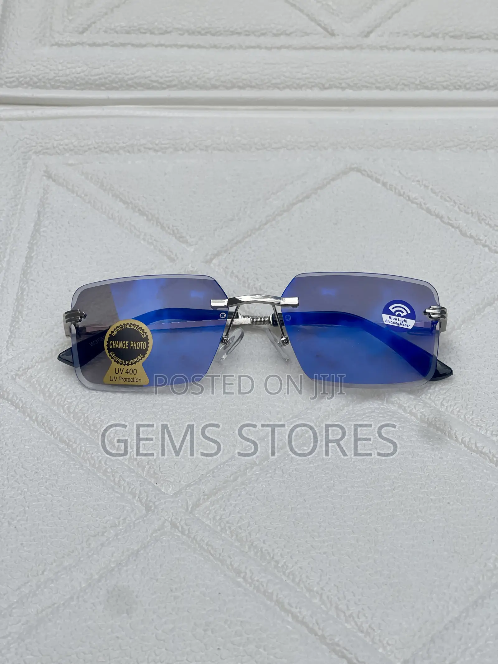 Stylish Rimless Photochromic Blue Light Filter Glasses