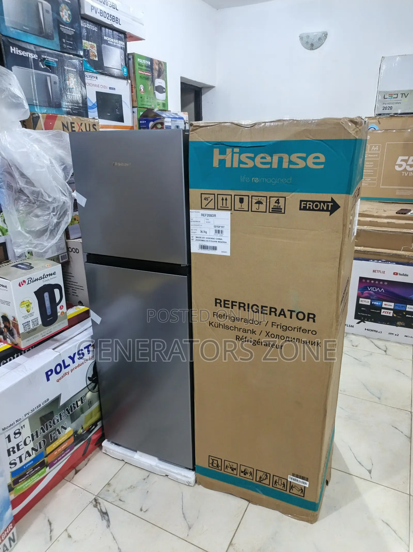 Spacious 154l Hisense 200dr Double Door Fridge