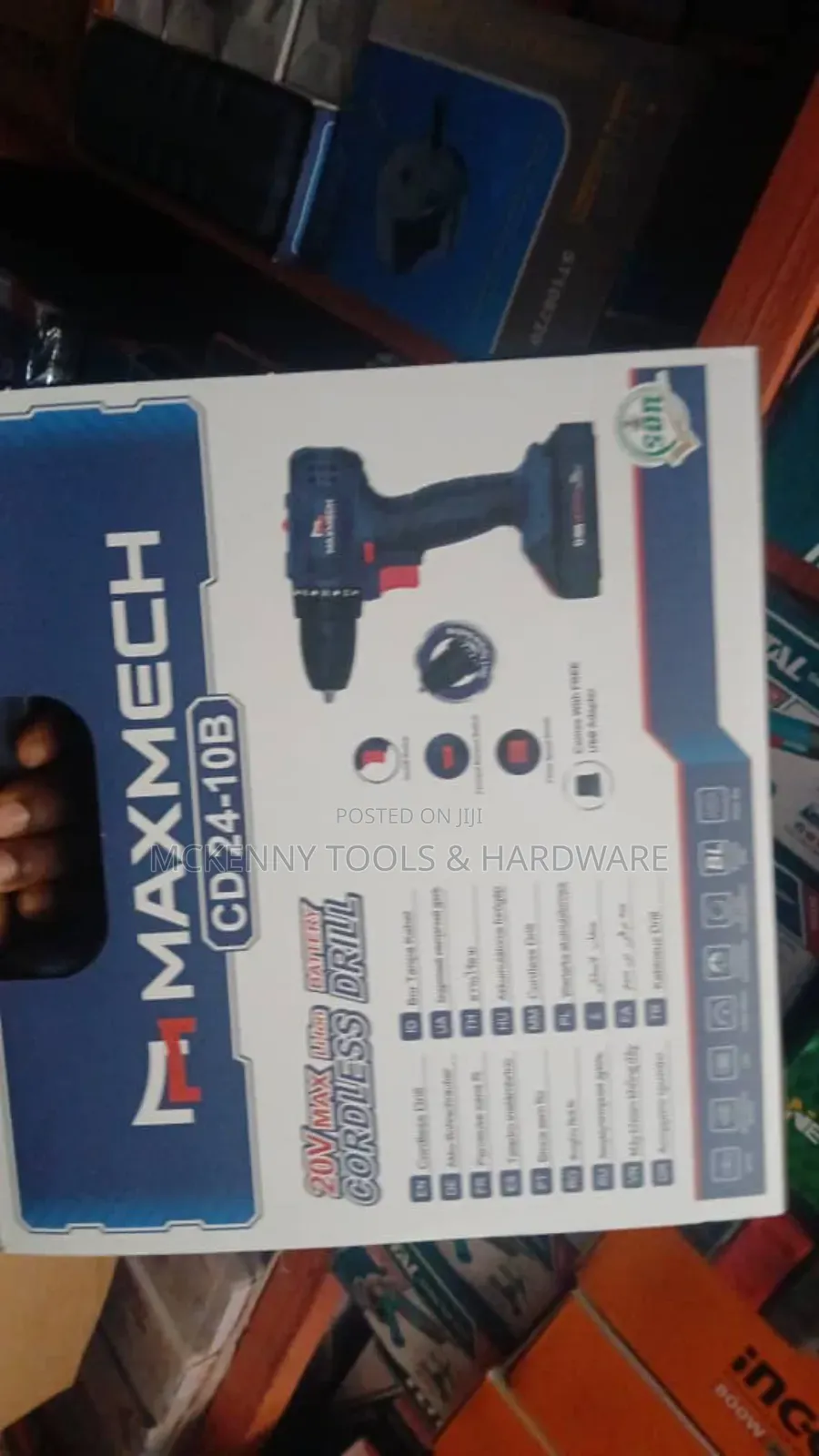 Maxmech 20v Cordless Drill Machine With Two Batteries and a Charger.