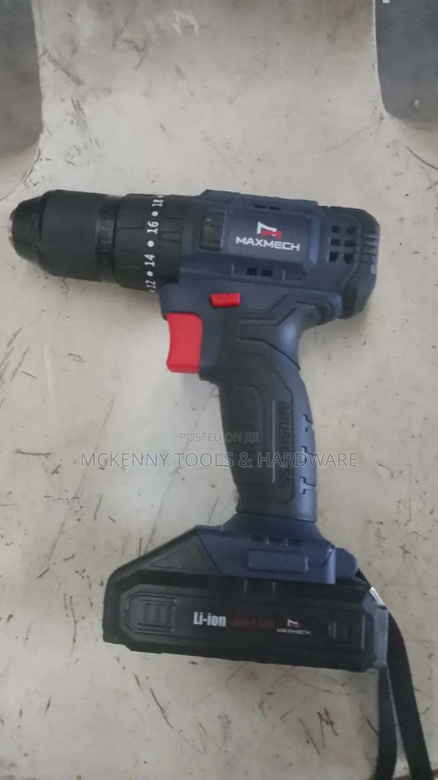 Maxmech 20v Cordless Drill Machine With Two Batteries and a Charger.