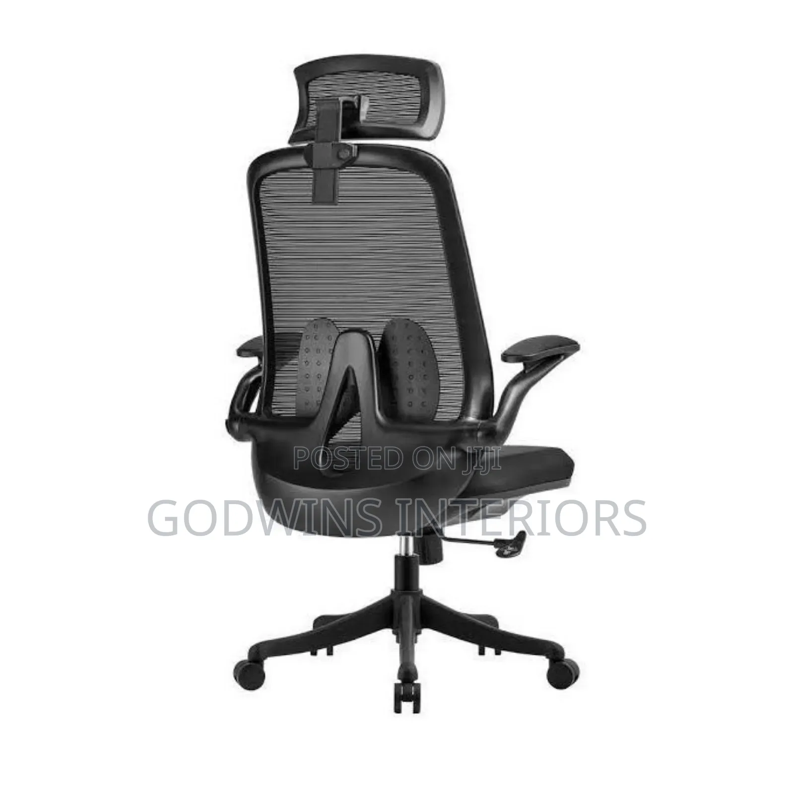 Executive High Back Ergonomic Swivel Chair With Head Rest Black