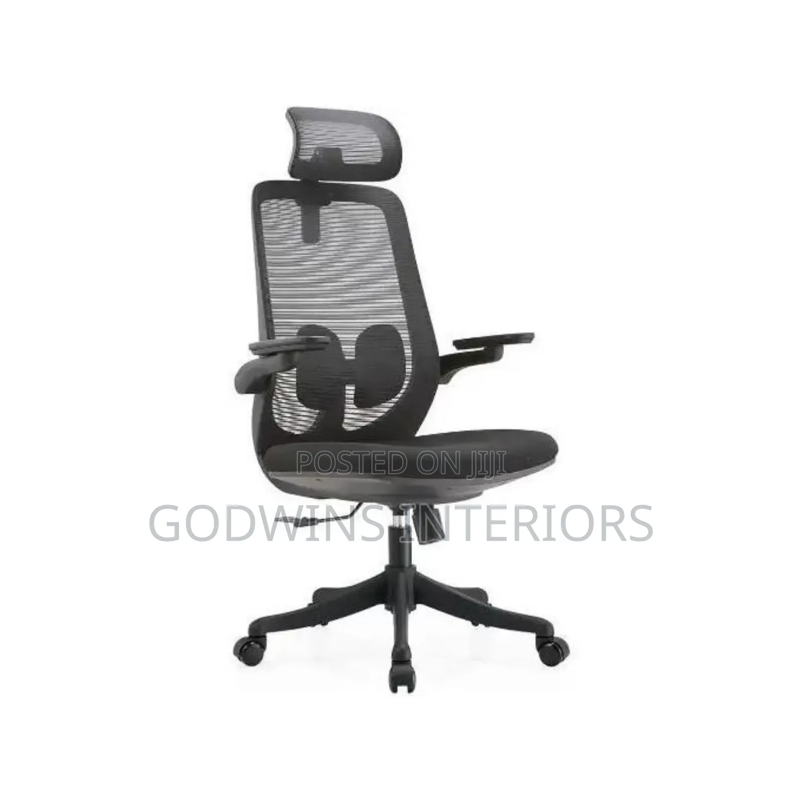 Executive High Back Ergonomic Swivel Chair With Head Rest Black