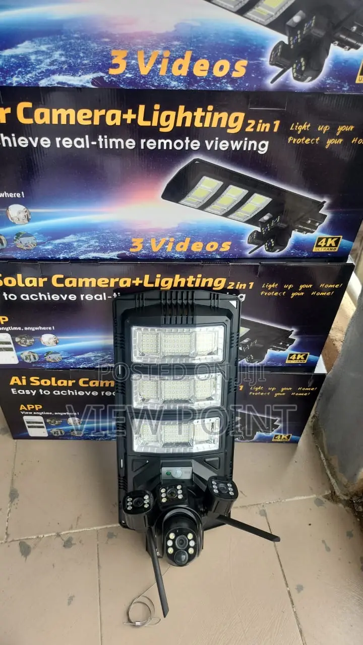 4g Dual Lens Solar Camera On 450w Led Solar Street Light