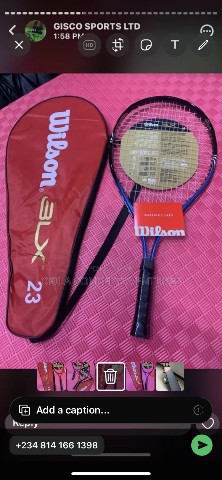 Wilson Tennis Racket All Sizes..