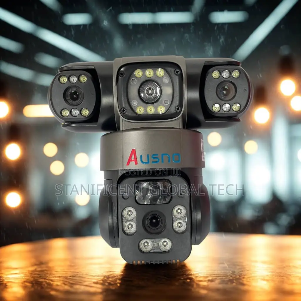 Ausno 4k 4g True Triple Lens Solar Ptz Big Outdoor Camera (V380 App)
