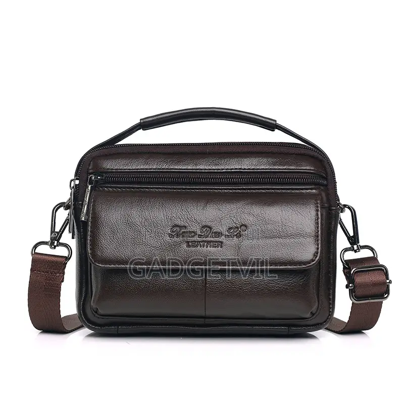 Men's Genuine Leather Crossbody Cowhide Crossbody Shoulder Handbag