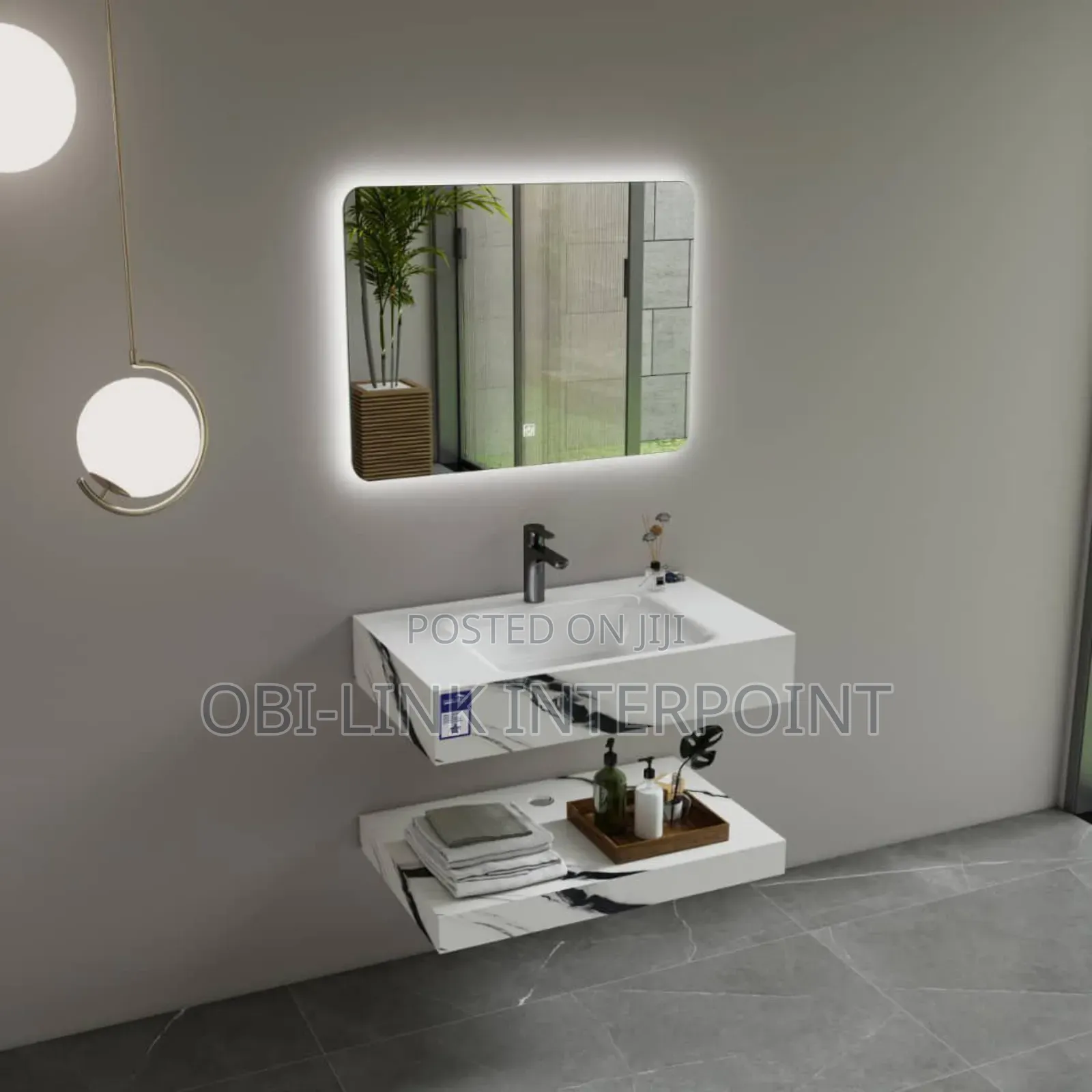 80cm Luxury Cabinet Basin With Led Mirror