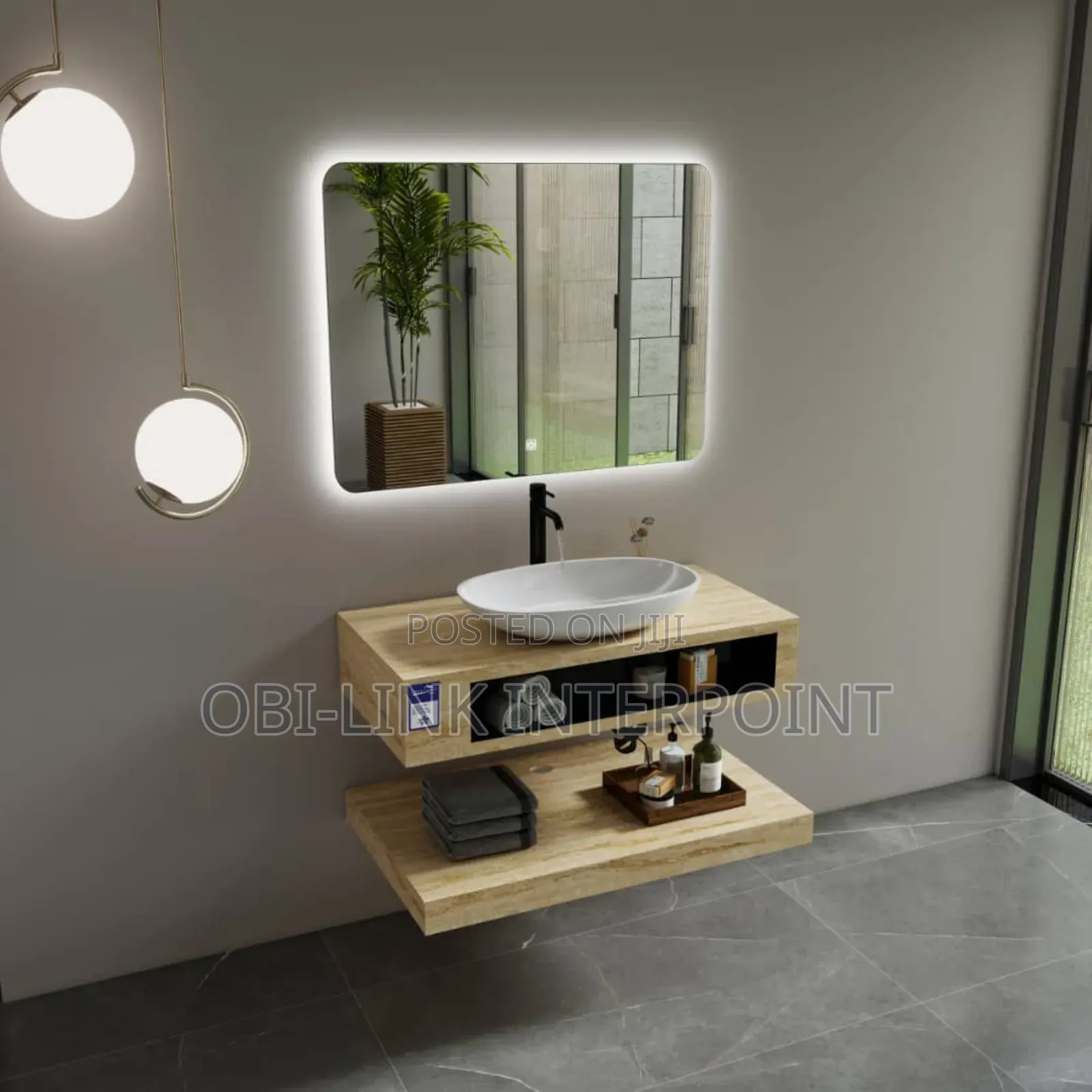 80cm Executive Cabinet Basin With Led Mirror