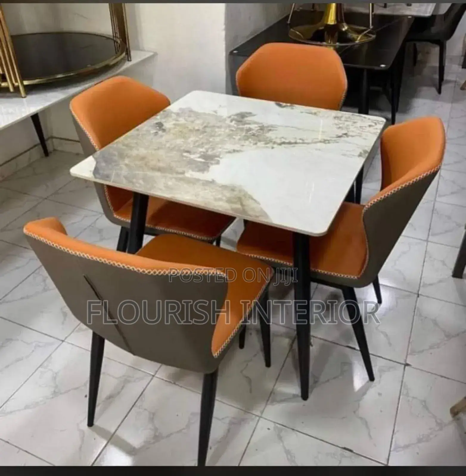 Luxury Classic Quality Standard Imported Marble Dining Set by 4