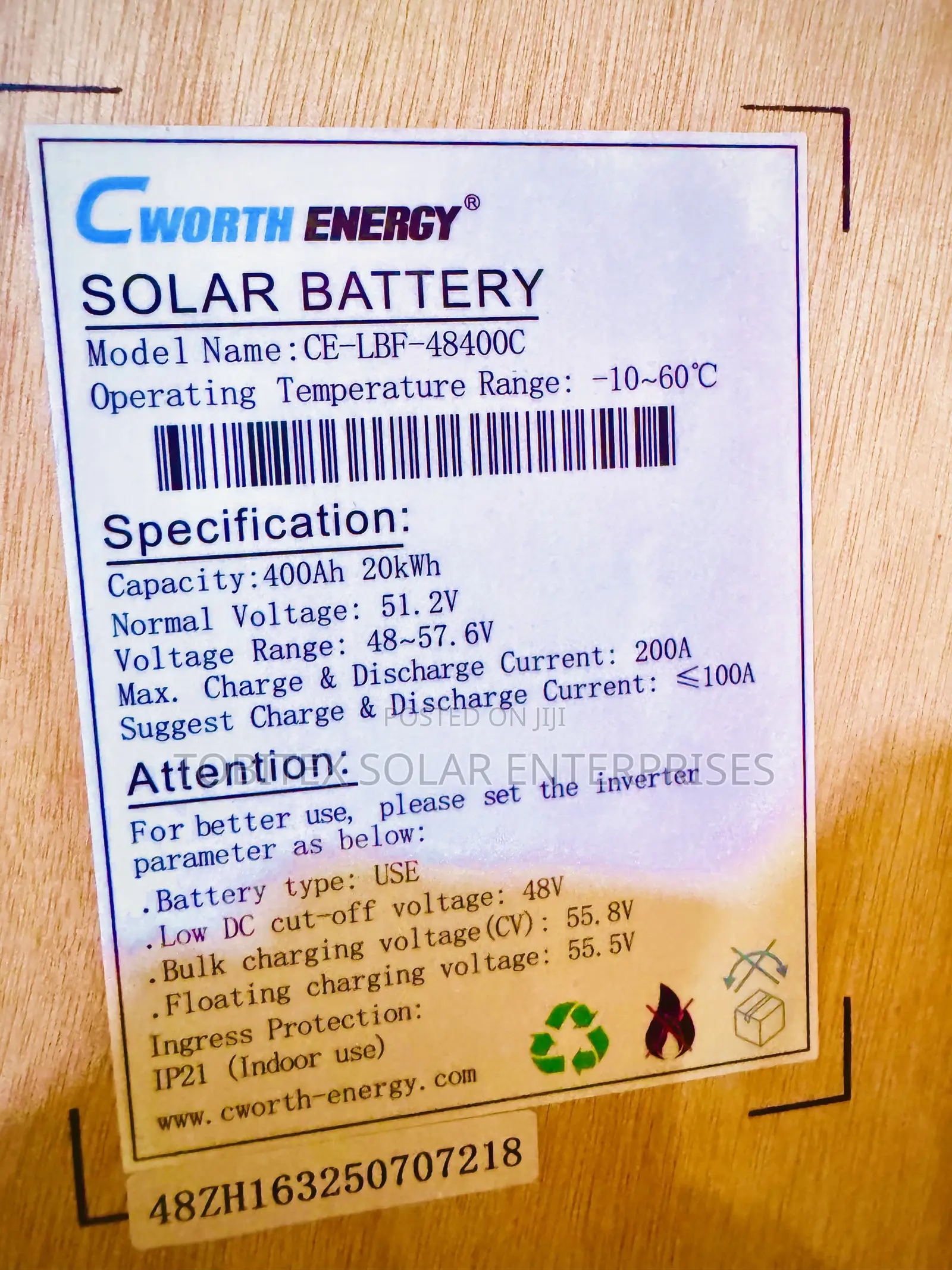Cworth Energy Lithium Ion Batteries 20kwh
