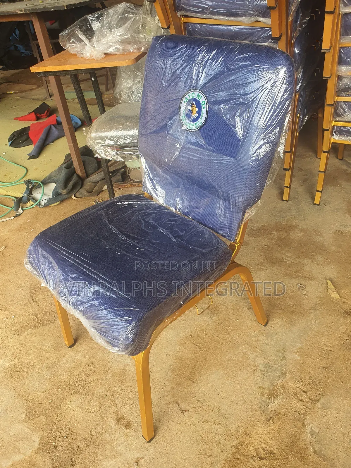 Golden Executive Church Chair With Logo