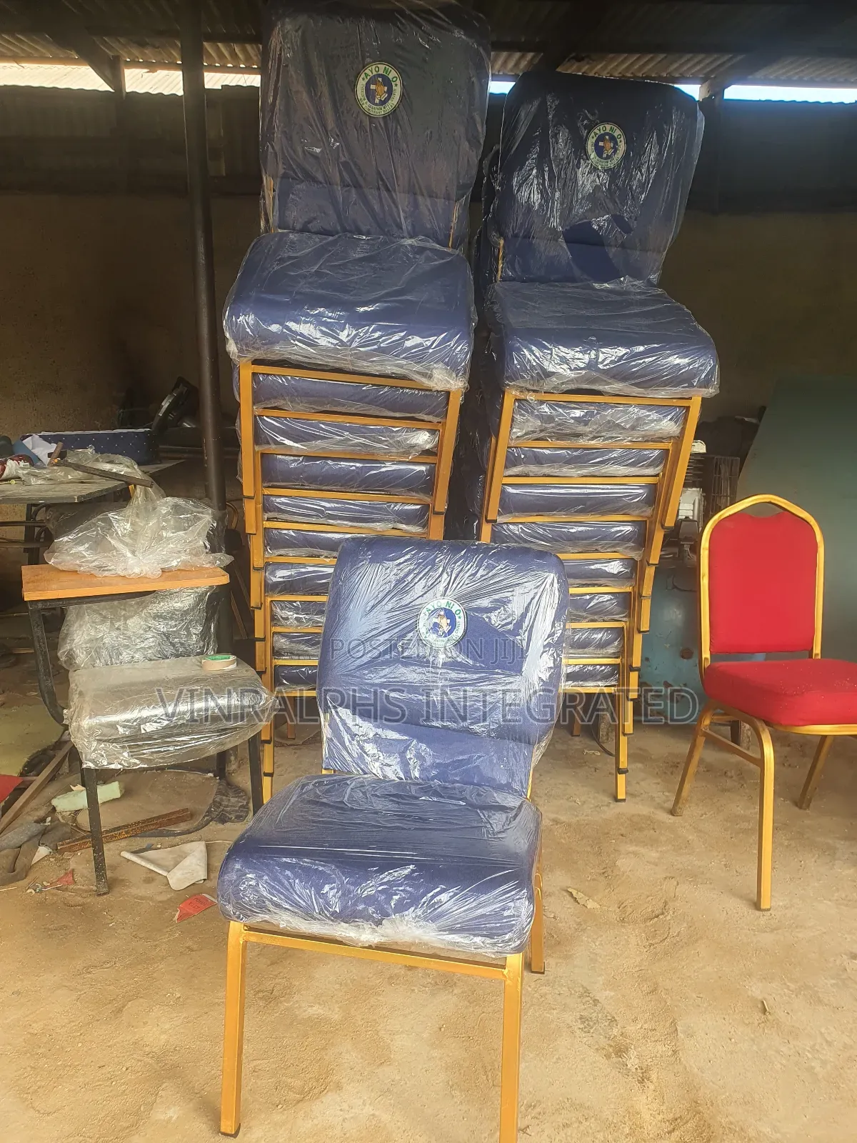 Golden Executive Church Chair With Logo