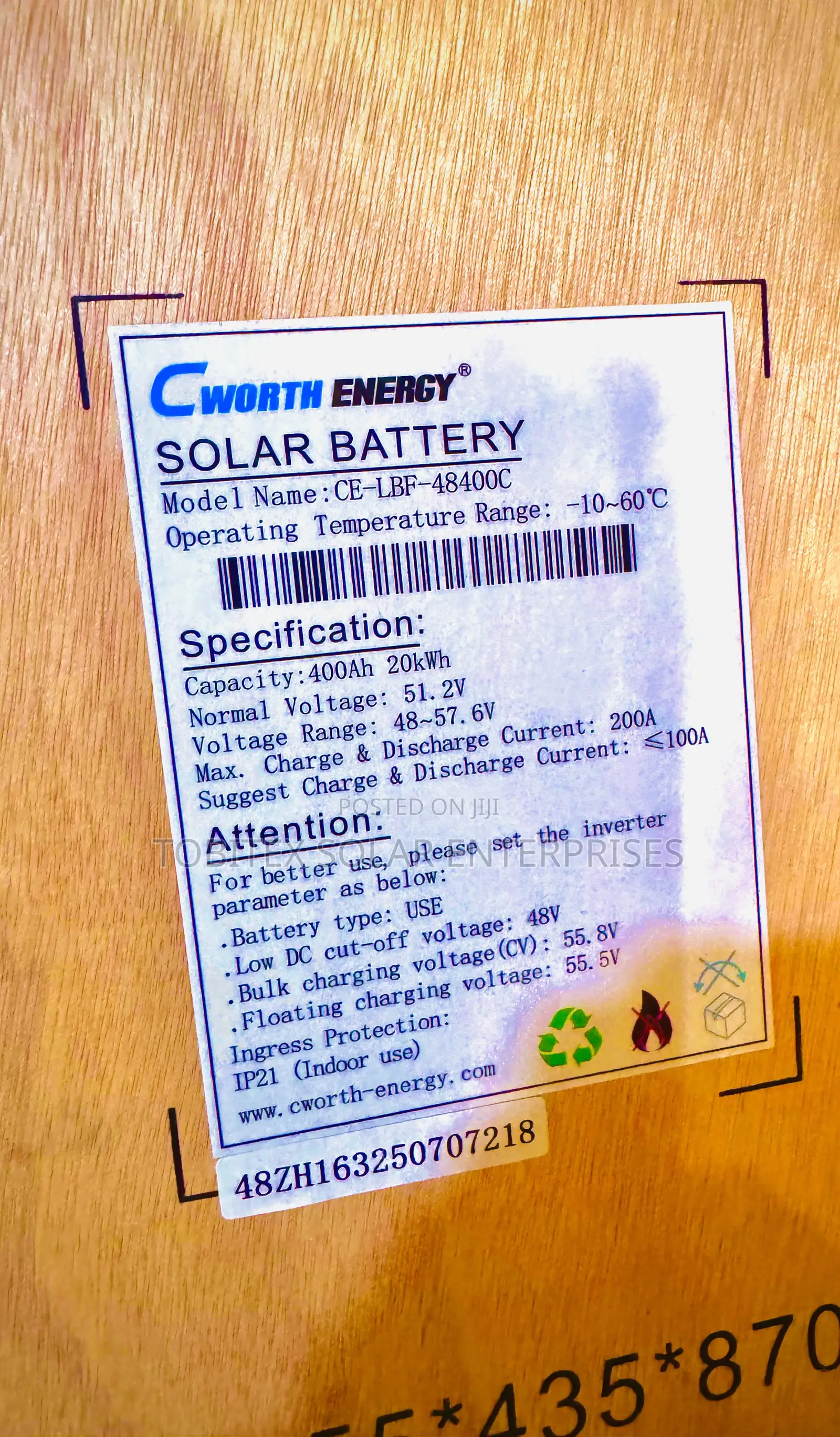 Cworth Solar Energy 20kwh System 51.2v