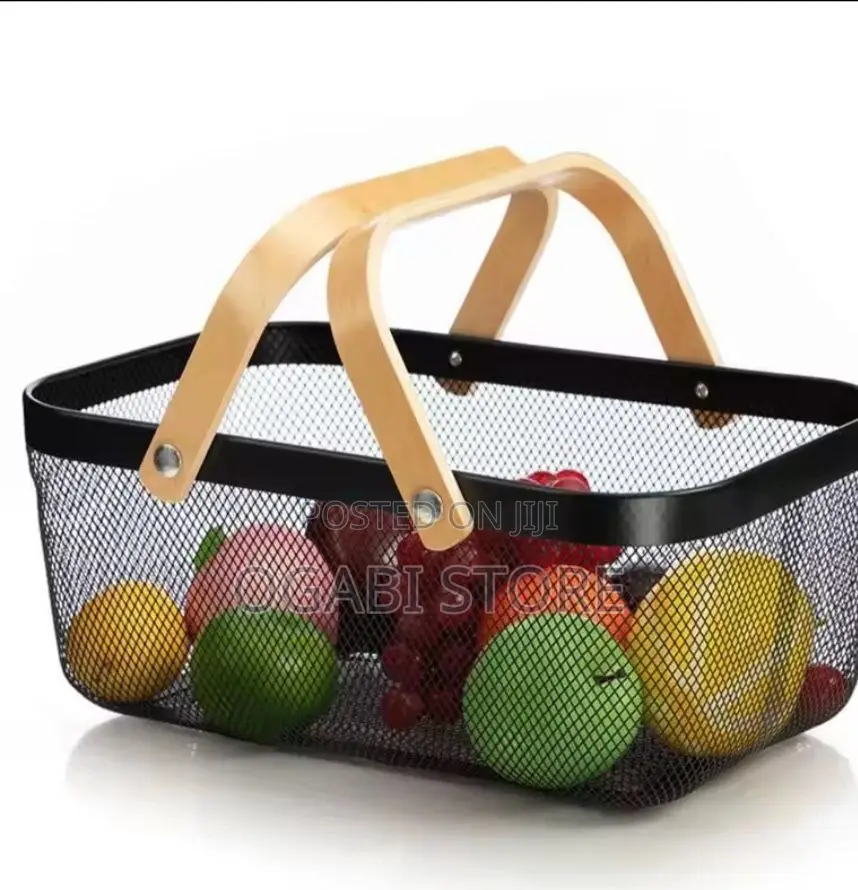 Storage Basket With Wooden Handle Big Size