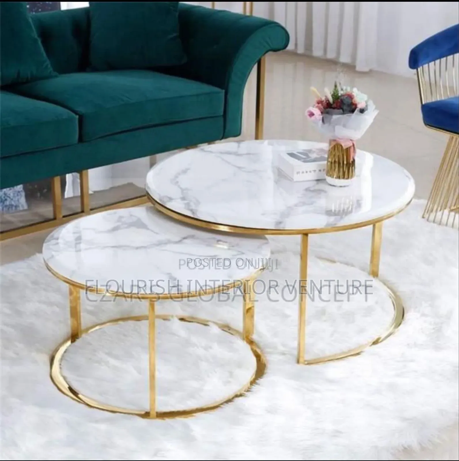 Luxury Standard Quality Imported Marble 2in1 Center Table