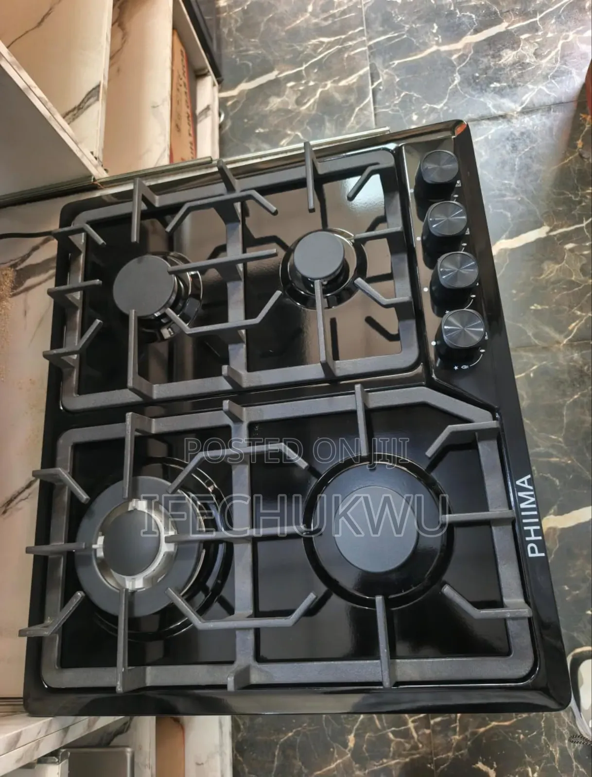 Original High Quality Phiima 60cm Built-in Gas Cooker Hob Black Steel