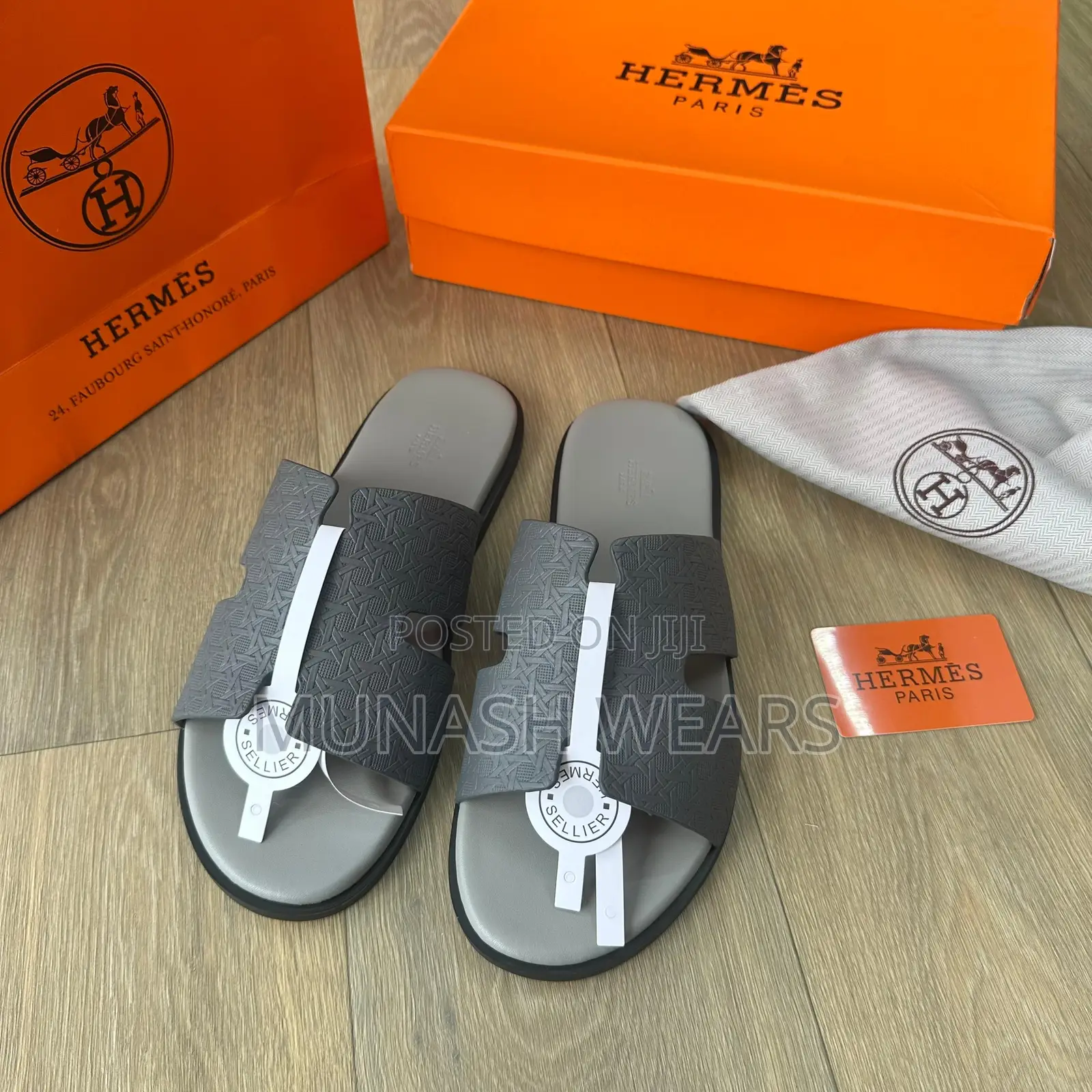 Hermes Skin Leather Design Ash and Brown 40-46