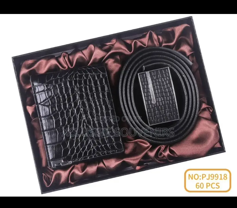 Men’S Promotional Gift Set Leather Wallet And Belt