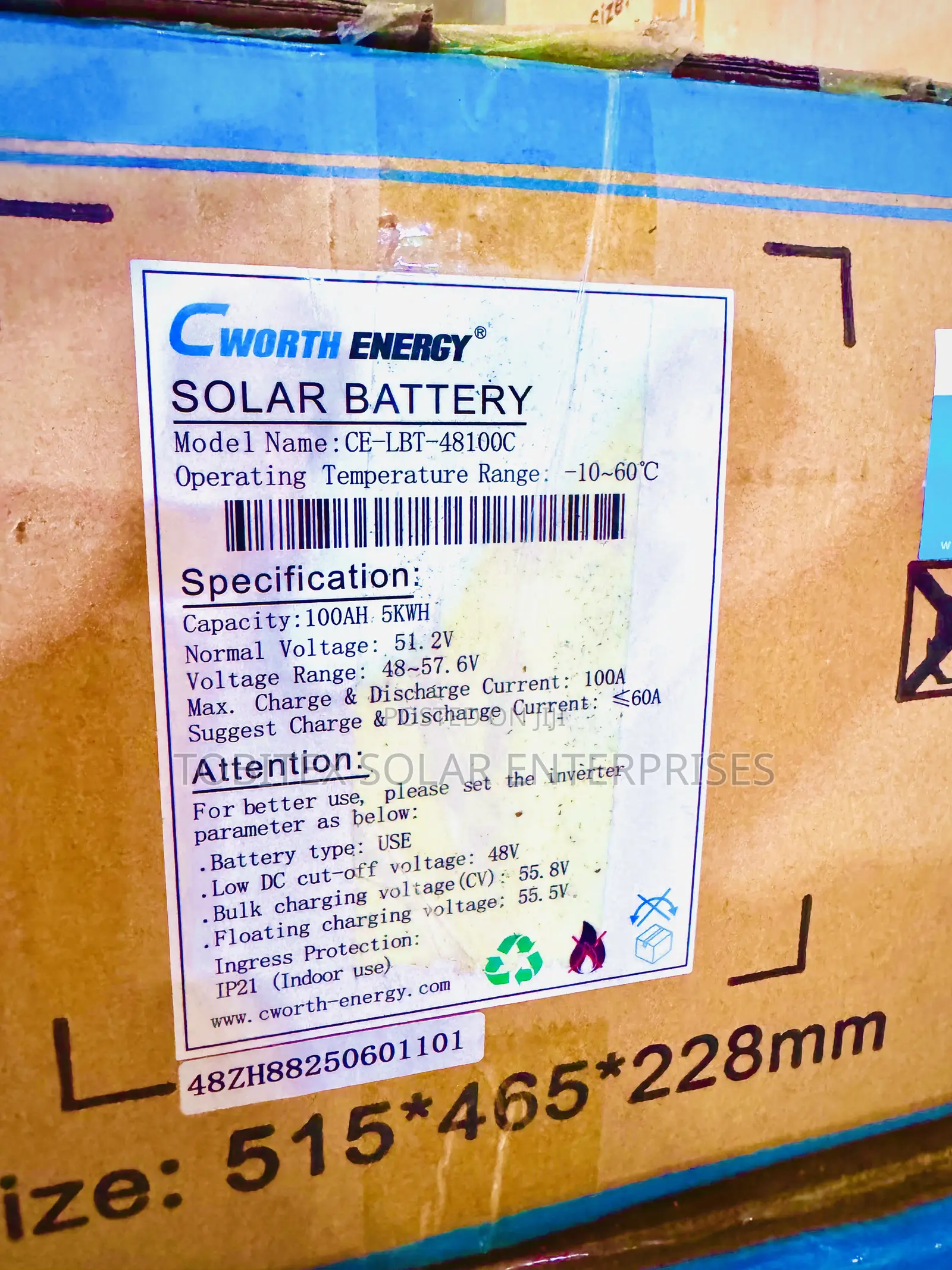 Cworth Energy Lithium Ion Battery 5kwh With 5years Warranty
