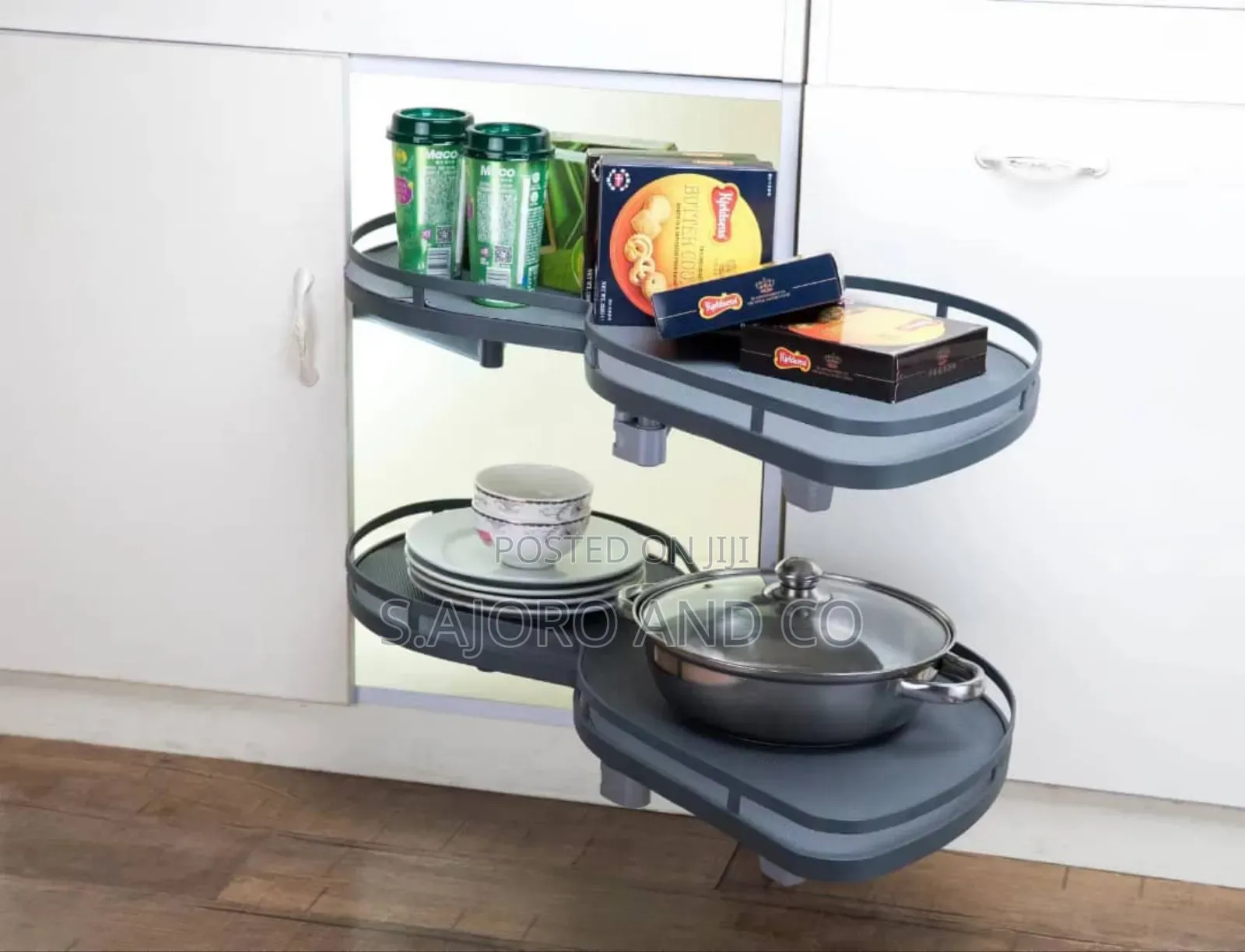 Swing Magic Corner, Kitchen Pot Rack, Built-in Slippers Magic Corner