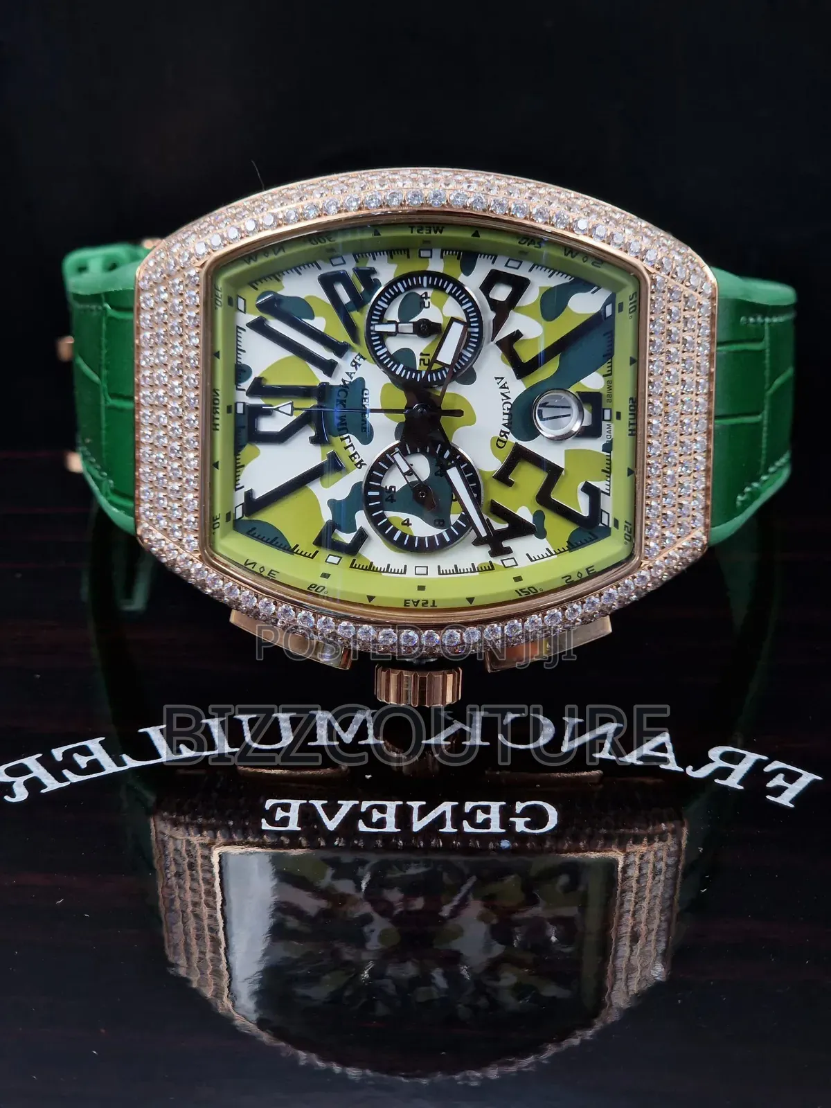 Original Franck Muller Iced Genuine Leather Calendar Watch