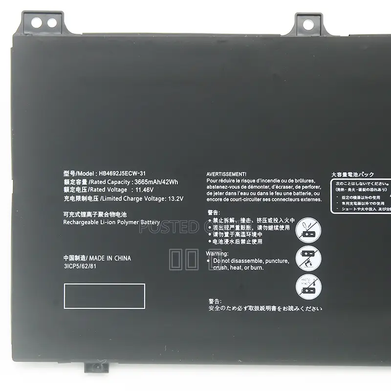 Laptop Battery for Huawei Matebook, Hb4692j5ecw-31, D15 Bob-Wae9p,