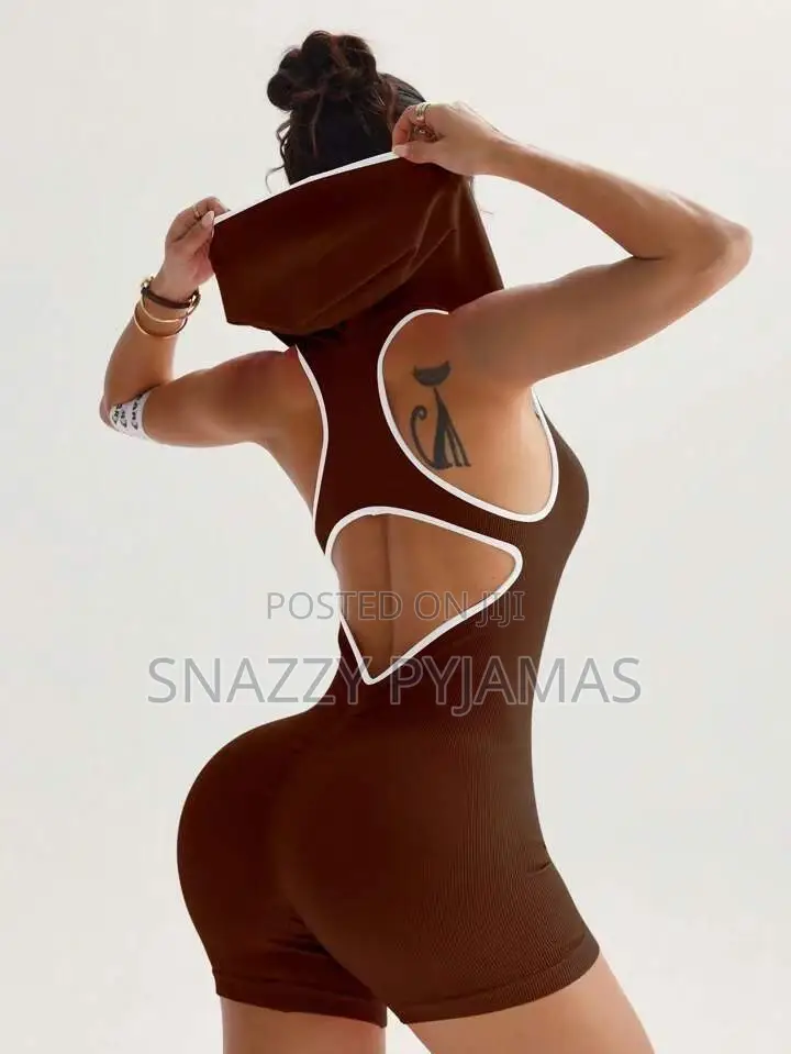 Hooded Romper Gym/Active Wear